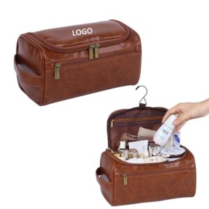 Custom Vagan Leather Organized Travel Toiletry Bag