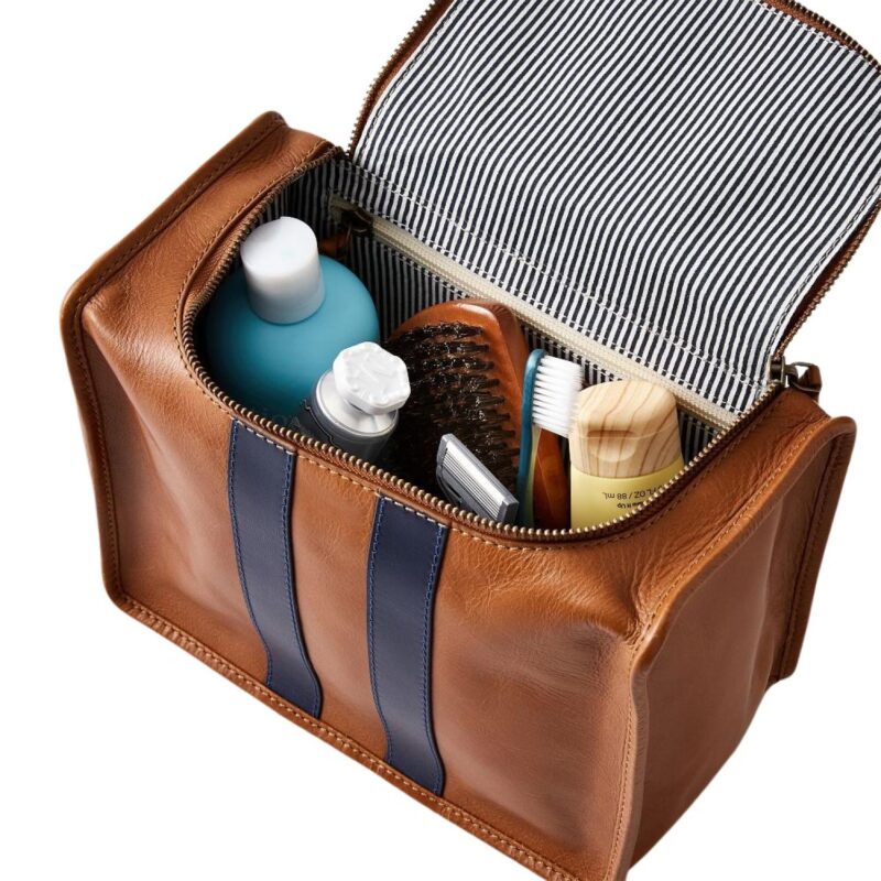 Custom Varsity Leather Toiletry Bag - 3