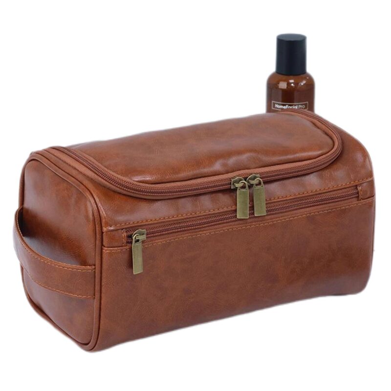 Custom Vegan Leather Hanging Toiletry Bag - 3