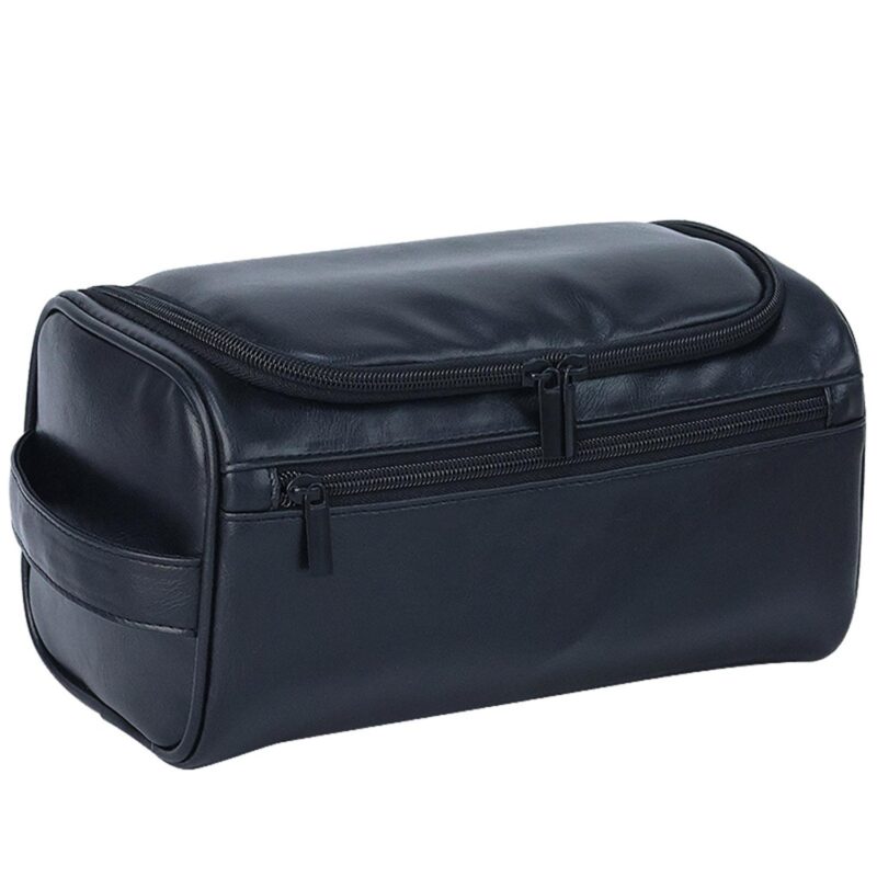 Custom Vegan Leather Hanging Toiletry Bag - 4