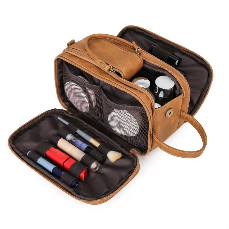 Custom Vegan Leather Travel Shaving Dopp Kit - 4