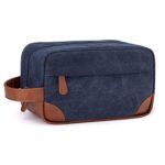 Custom Vintage Canvas & Leather Dopp Kit Travel Toiletry Wash Bag - 3