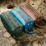 Custom Vintage Crazy Horse Leather Dual-Zipper Organizer & Dopp Kit - 3