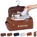 Custom Vintage PU Leather Hanging Toiletry Bag