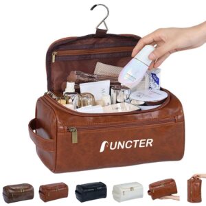 Custom Vintage PU Leather Hanging Toiletry Bag