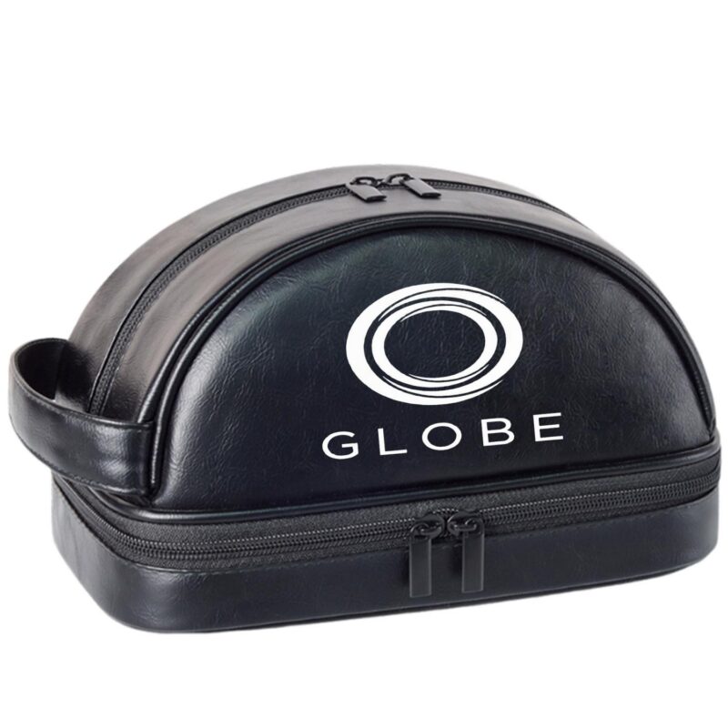 Custom Vintage PU Leather Toiletry Bag with Waterproof Handles - 2