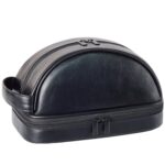 Custom Vintage PU Leather Toiletry Bag with Waterproof Handles - 3