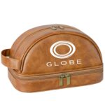Custom Vintage PU Leather Toiletry Bag with Waterproof Handles - 4
