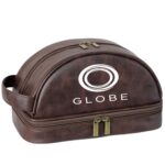 Custom Vintage PU Leather Toiletry Bag with Waterproof Handles - 6