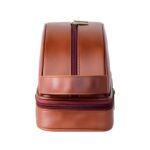 Custom Vintage PU Leather Toiletry Bag with Waterproof Handles - 8