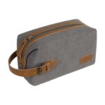 Custom Vintage-style Canvas & Crazy Horse Leather Toiletry Bag - 3