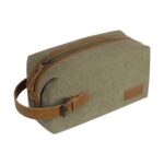 Custom Vintage-style Canvas & Crazy Horse Leather Toiletry Bag - 4