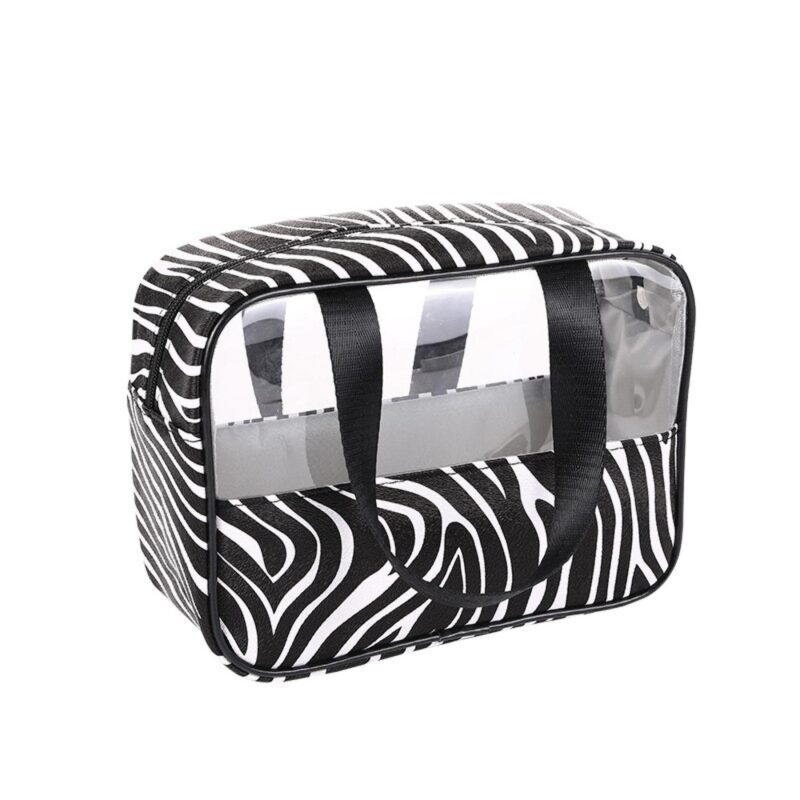 Custom W/Handle Waterproof Zippered Cosmetic Case Toiletry Bag - 1