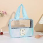 Custom W/Webbing Handle Waterproof Letter B Cosmetic Bag Toiletry Bag - 1