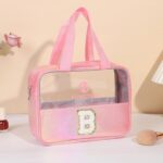 Custom W/Webbing Handle Waterproof Letter B Cosmetic Bag Toiletry Bag