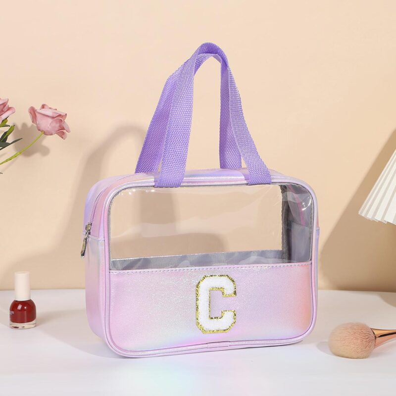 Custom W/Webbing Handle Waterproof Letter B Cosmetic Bag Toiletry Bag - 2