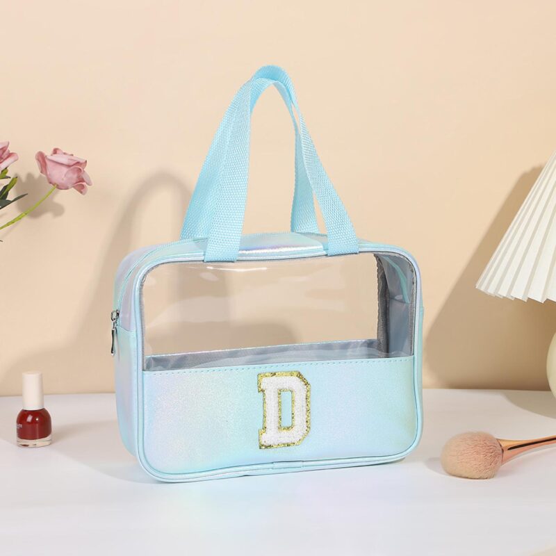 Custom W/Webbing Handle Waterproof Letter D Cosmetic Bag Toiletry Bag - 1