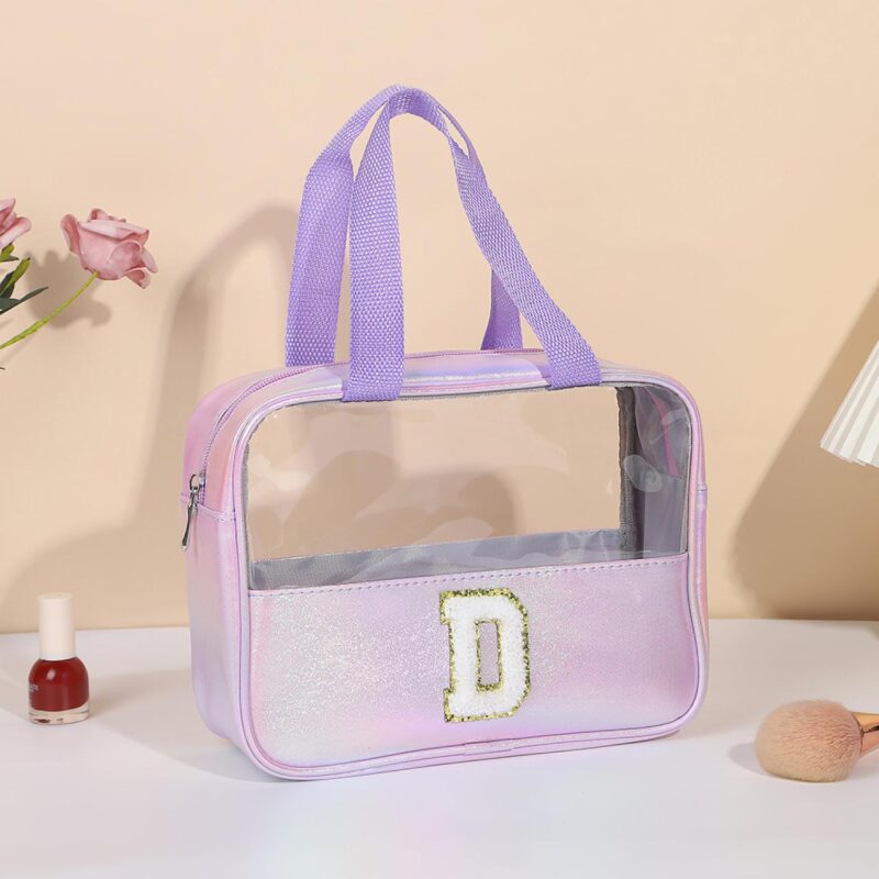 Custom W/Webbing Handle Waterproof Letter D Cosmetic Bag Toiletry Bag - 2