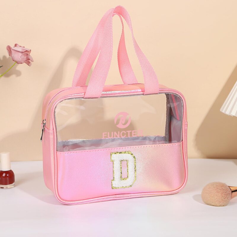 Custom W/Webbing Handle Waterproof Letter D Cosmetic Bag Toiletry Bag