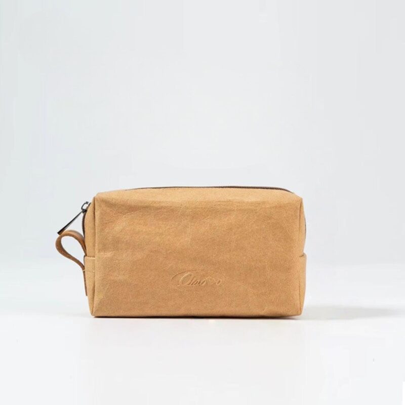 Custom Washable Kraft Paper Toiletry Bag - 1