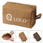 Custom Washable Kraft-Tex Toiletry Bag With Zip Closure