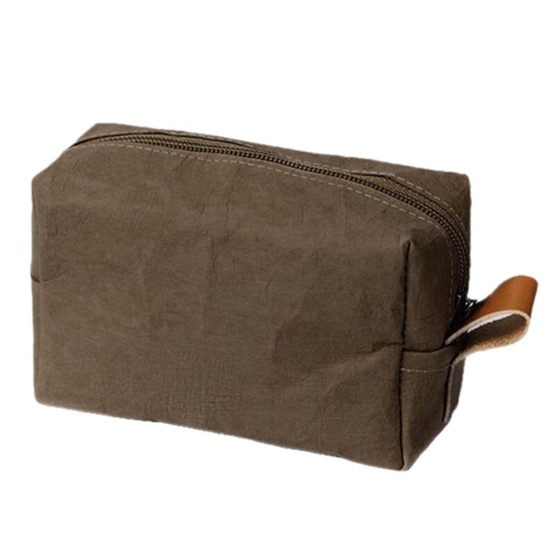 Custom Washable Kraft-Tex Toiletry Bag With Zip Closure - 3