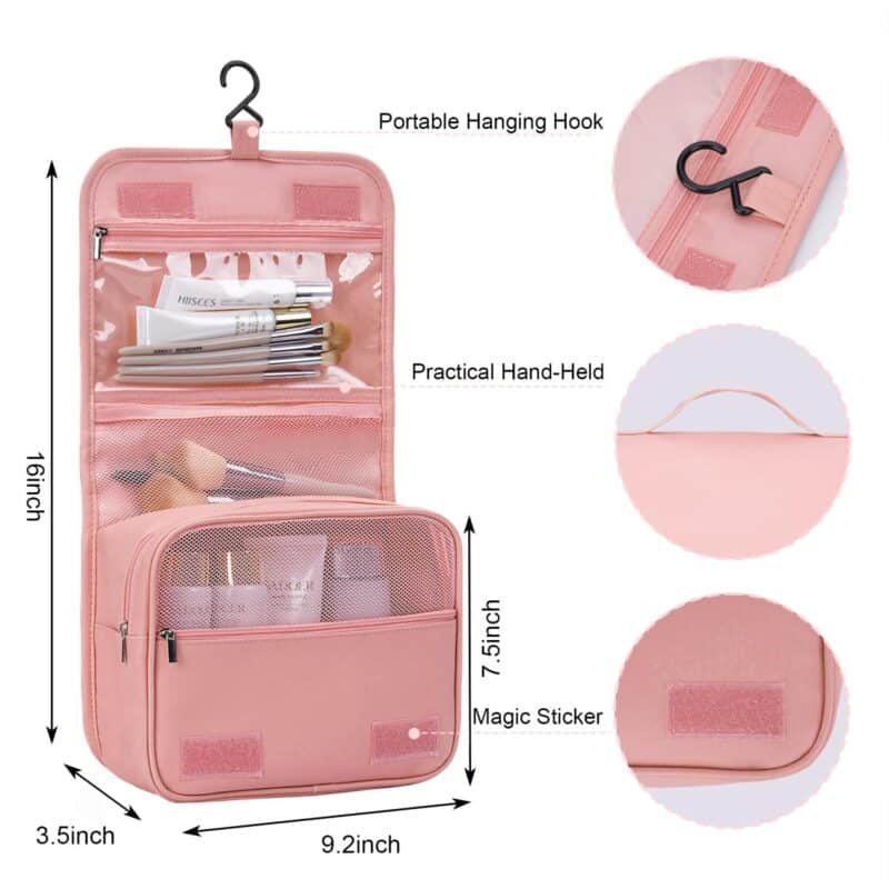 Custom Water-Resistant 600D Hanging Toiletry Bag - 1