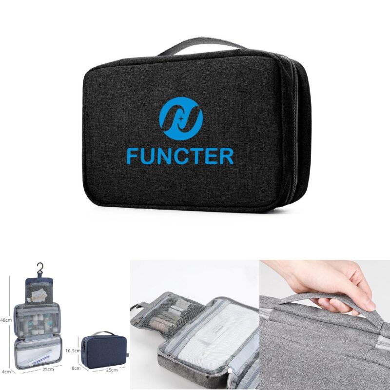 打印 Custom Water Resistant Foldable Wash Gargle Bag Toiletry Bag w/ Handle Hook