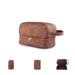 Custom Water Resistant Leather Toiletry Bag - 1