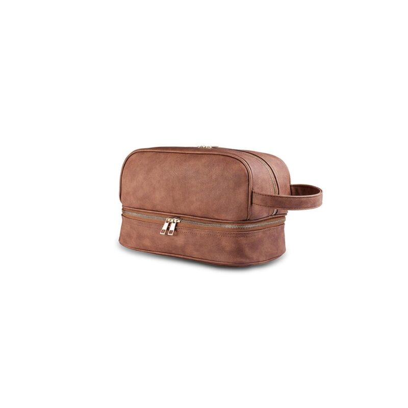 Custom Water Resistant Leather Toiletry Bag - 2