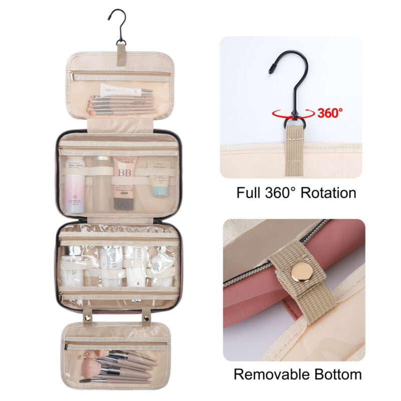 Custom Water-Resistant Nylon Hanging Toiletry Bag - 3