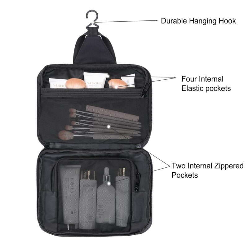 Custom Water-Resistant Nylon Hanging Toiletry Bag - 1