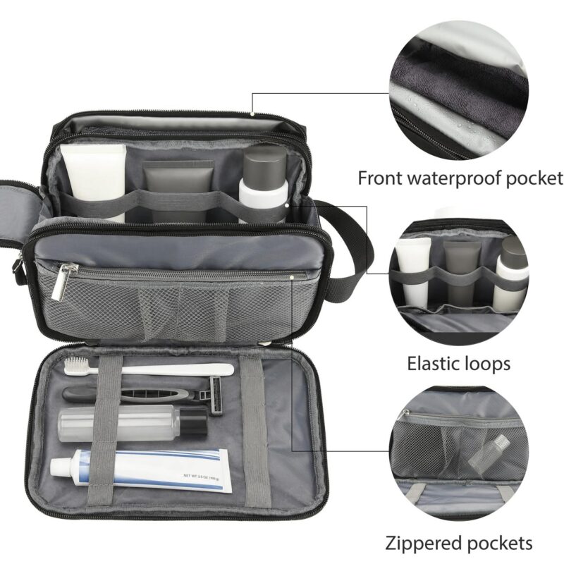 Custom Water-Resistant Nylon Toiletry Bag with Tech Organizer - 1