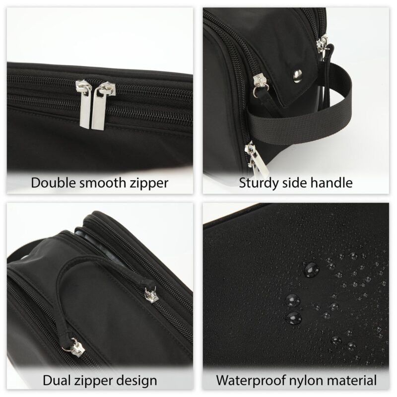 Custom Water-Resistant Nylon Toiletry Bag with Tech Organizer - 3