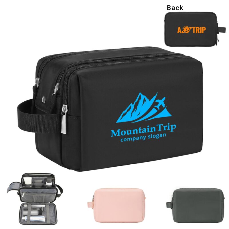 Custom Water-Resistant Nylon Toiletry Bag with Tech Organizer