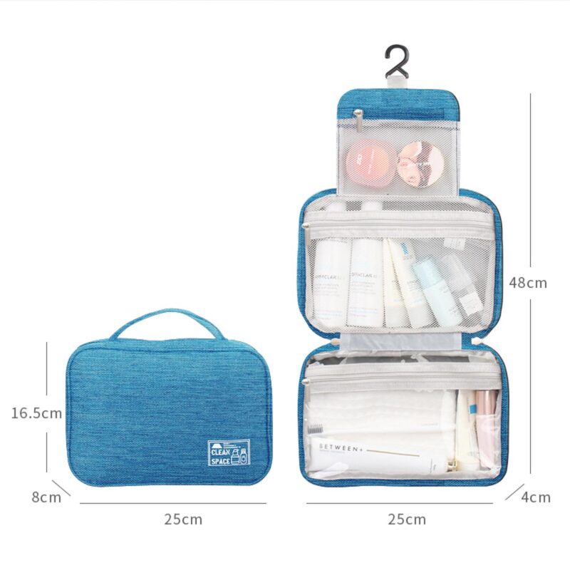 Custom Water Resistant Toiletry Bag Makeup Bag Cosmetic Bag Travel Organizer With Hook - 5