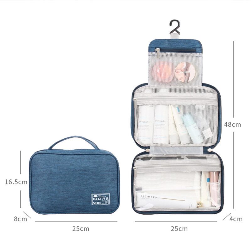 Custom Water Resistant Toiletry Bag Makeup Bag Cosmetic Bag Travel Organizer With Hook - 6