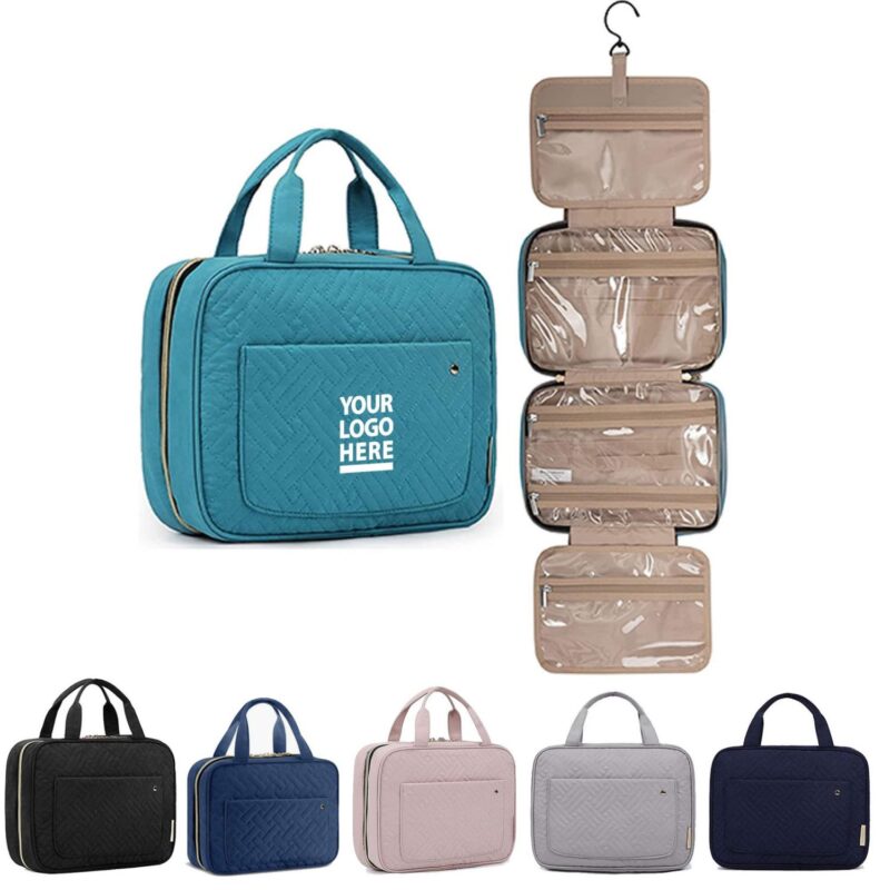 Custom Water-Resistant Toiletry Bag With Hanging Hook