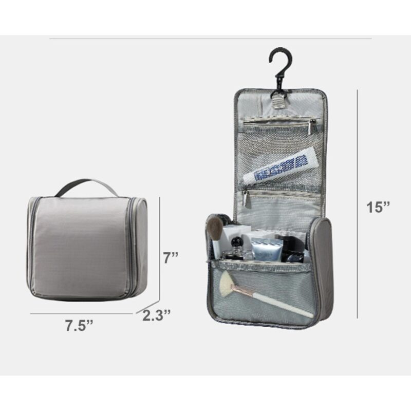 Custom Water Resistant Toiletry Kit Makeup Bag Cosmetic Bag Travel Organizer With Hanging Hook - 4