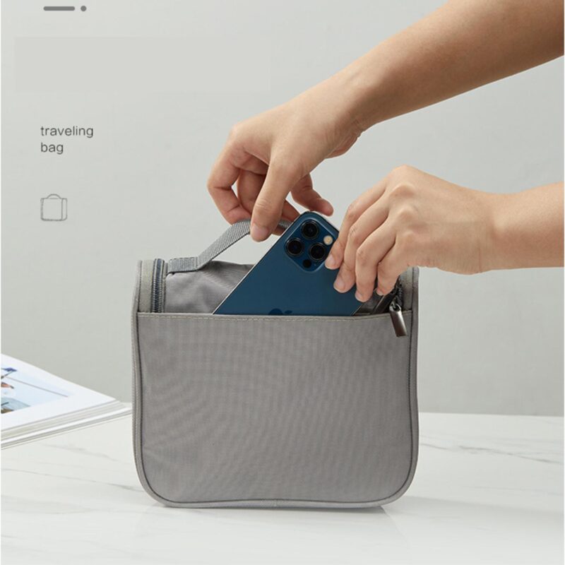 Custom Water Resistant Toiletry Kit Makeup Bag Cosmetic Bag Travel Organizer With Hanging Hook - 6