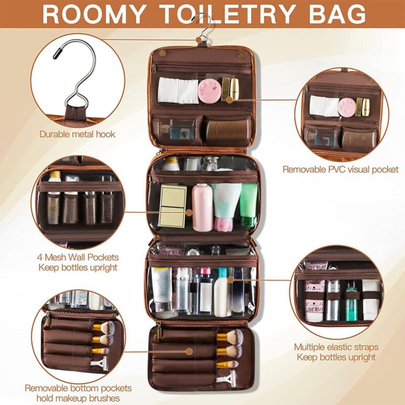 Custom Water-resistant Hanging Travel Toiletry Bag - 8