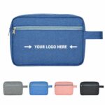 Custom Waterproof 600D Polyester Travel Toiletry Bag With Handle