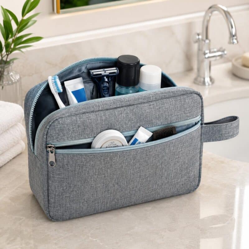 Custom Waterproof 600D Polyester Travel Toiletry Bag With Handle - 7