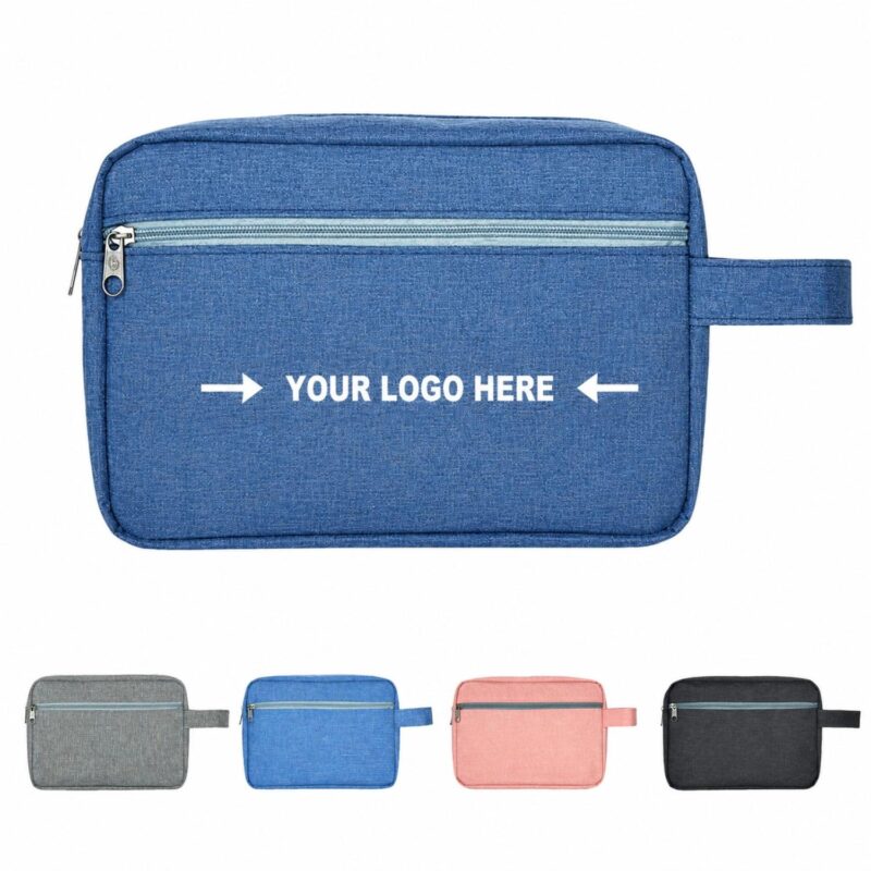 Custom Waterproof 600D Polyester Travel Toiletry Bag With Handle
