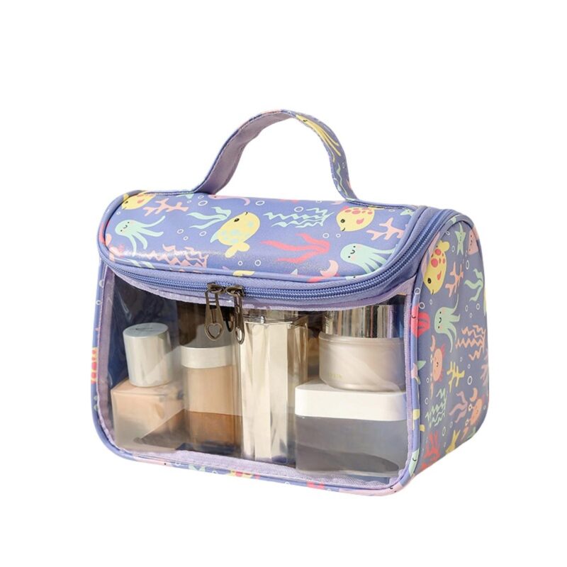 Custom Waterproof Large Cosmetic Bag Toiletry Bag W/Flip - 1