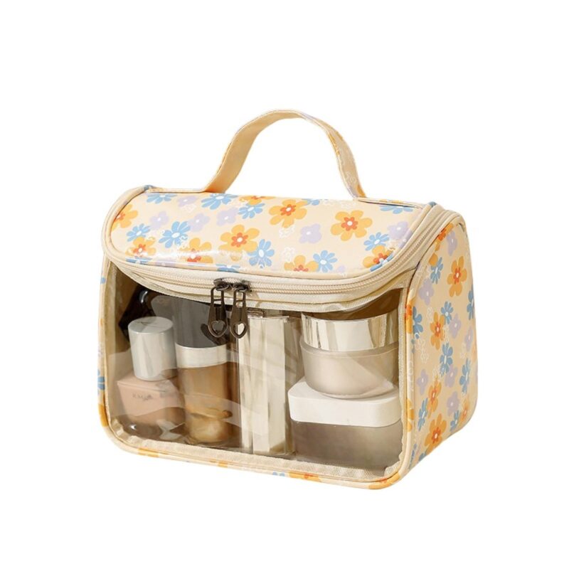 Custom Waterproof Large Cosmetic Bag Toiletry Bag W/Flip - 3