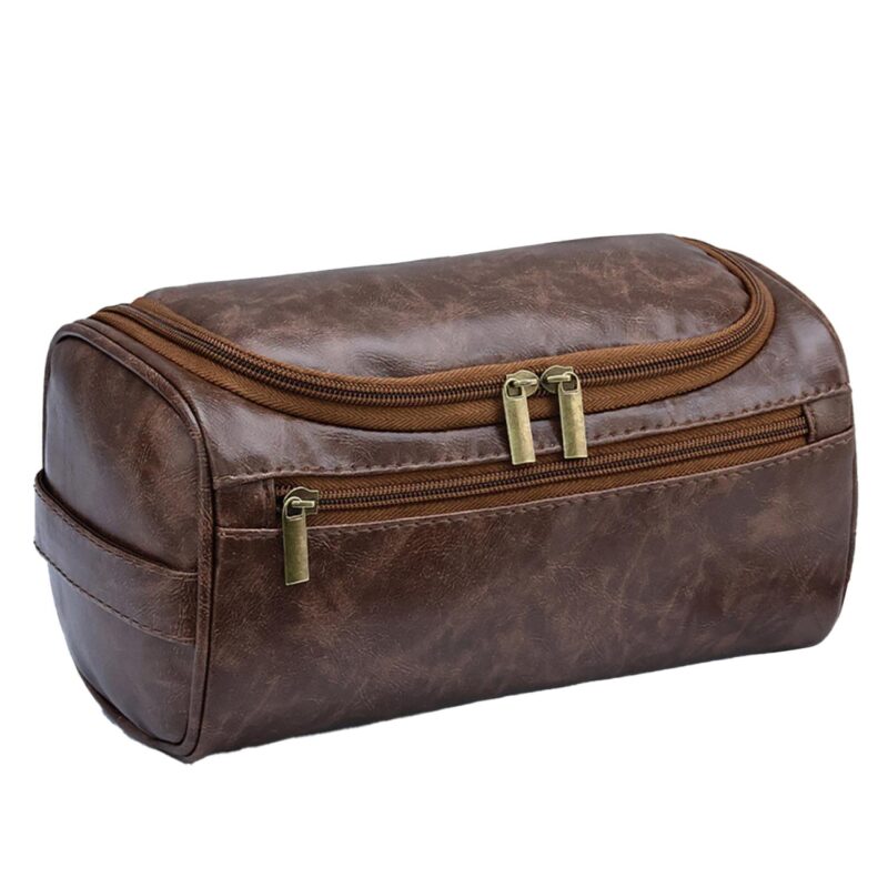 Custom Waterproof Leather Toiletry Bag - 4
