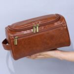Custom Waterproof Leather Toiletry Bag - 6