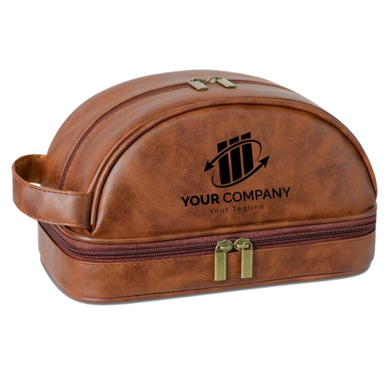 Custom Waterproof Leather Travel Toiletry Bag for Men - 2