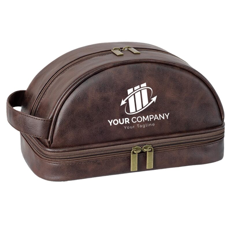Custom Waterproof Leather Travel Toiletry Bag for Men - 3